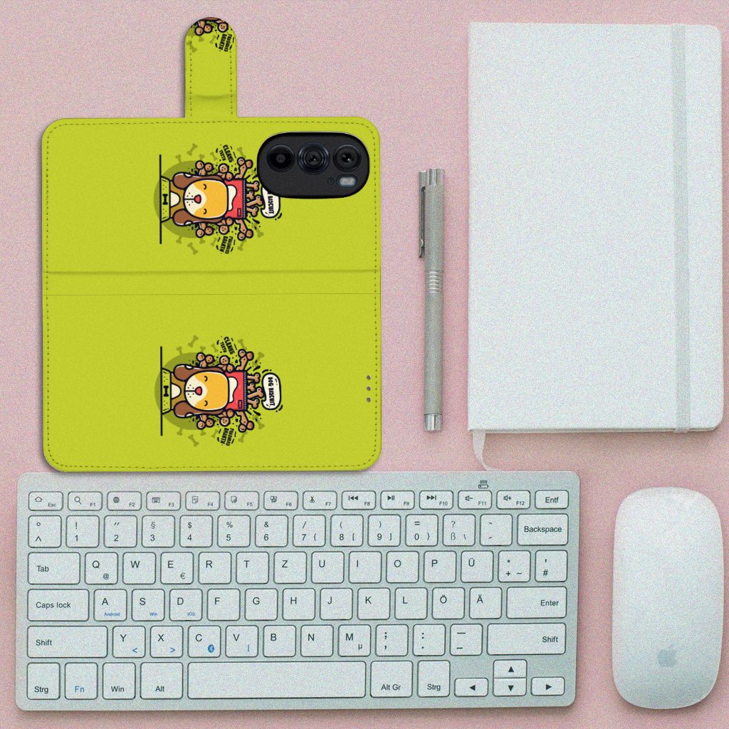 Motorola Edge 30 Pro Leuk Hoesje Doggy Biscuit