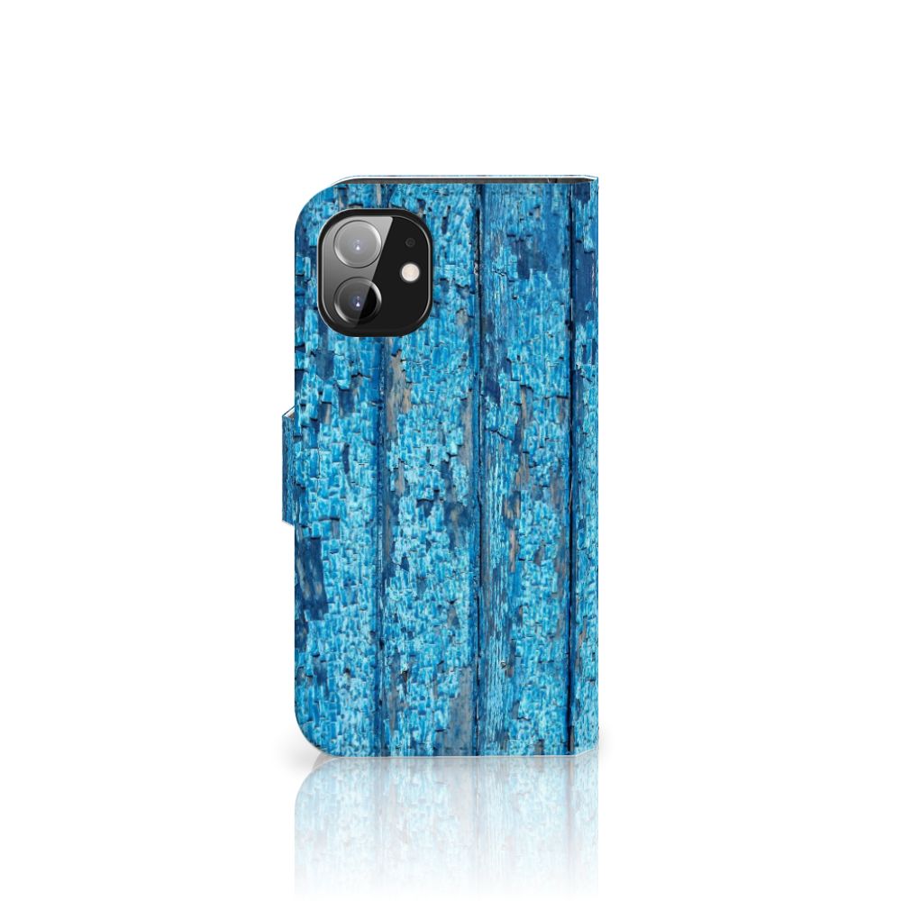 Apple iPhone 12 Mini Book Style Case Wood Blue
