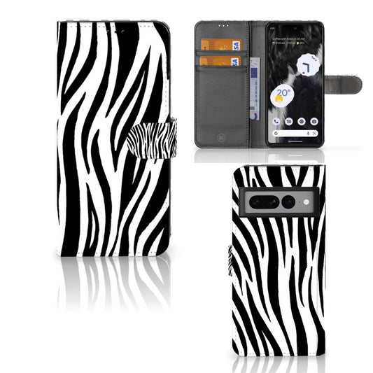 Google Pixel 7 Pro Telefoonhoesje met Pasjes Zebra