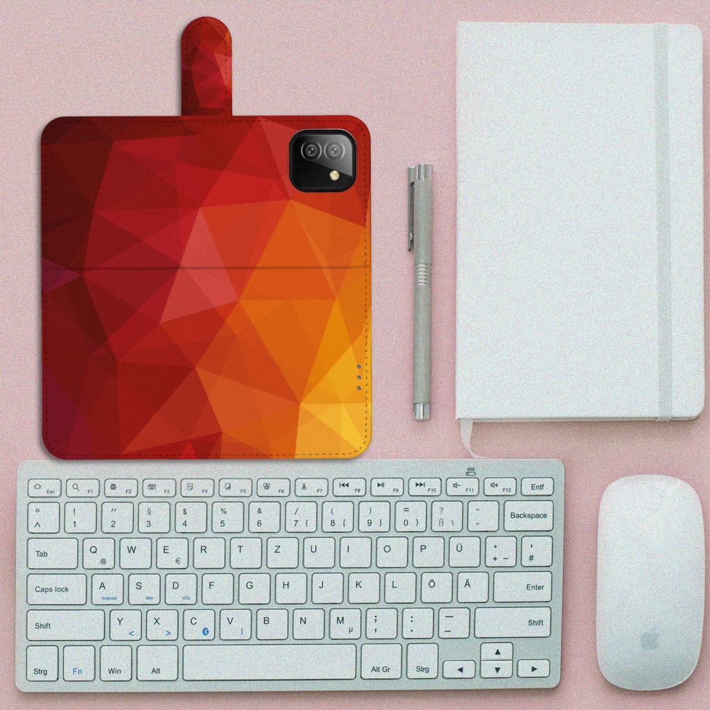 Book Case voor Samsung Galaxy A03 Polygon Red