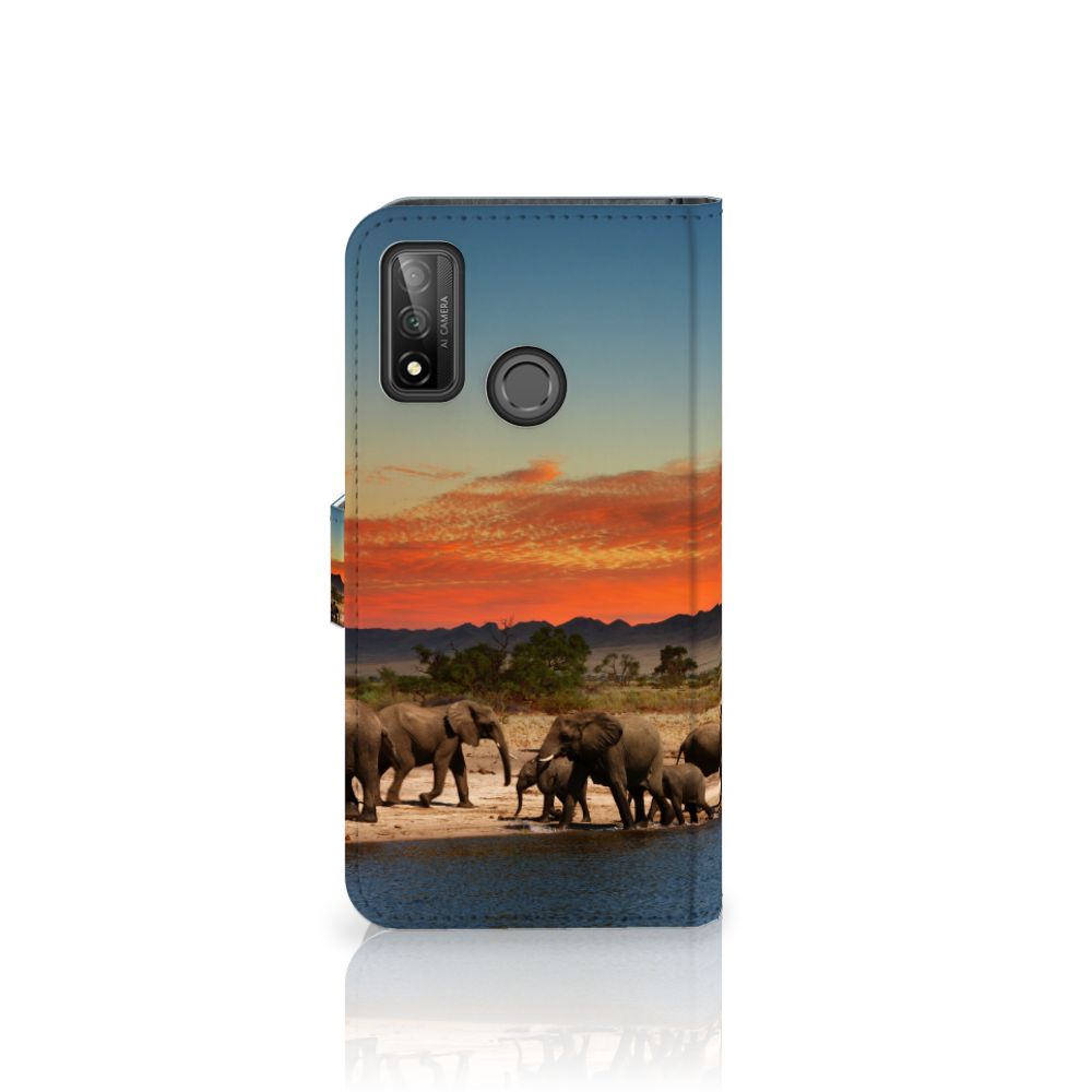 Huawei P Smart 2020 Telefoonhoesje met Pasjes Olifanten