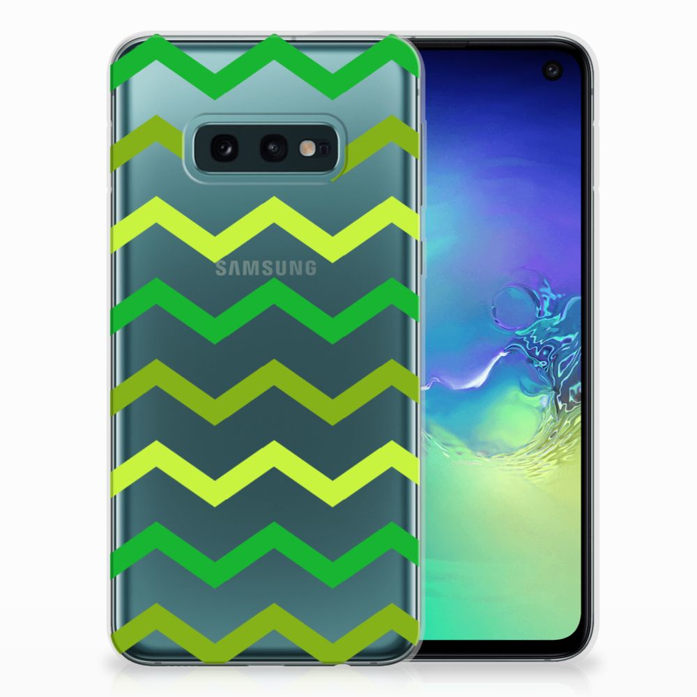 Samsung Galaxy S10e TPU bumper Zigzag Groen