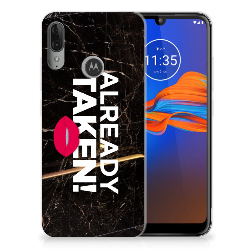 Motorola Moto E6 Plus Siliconen hoesje met naam Already Taken Black