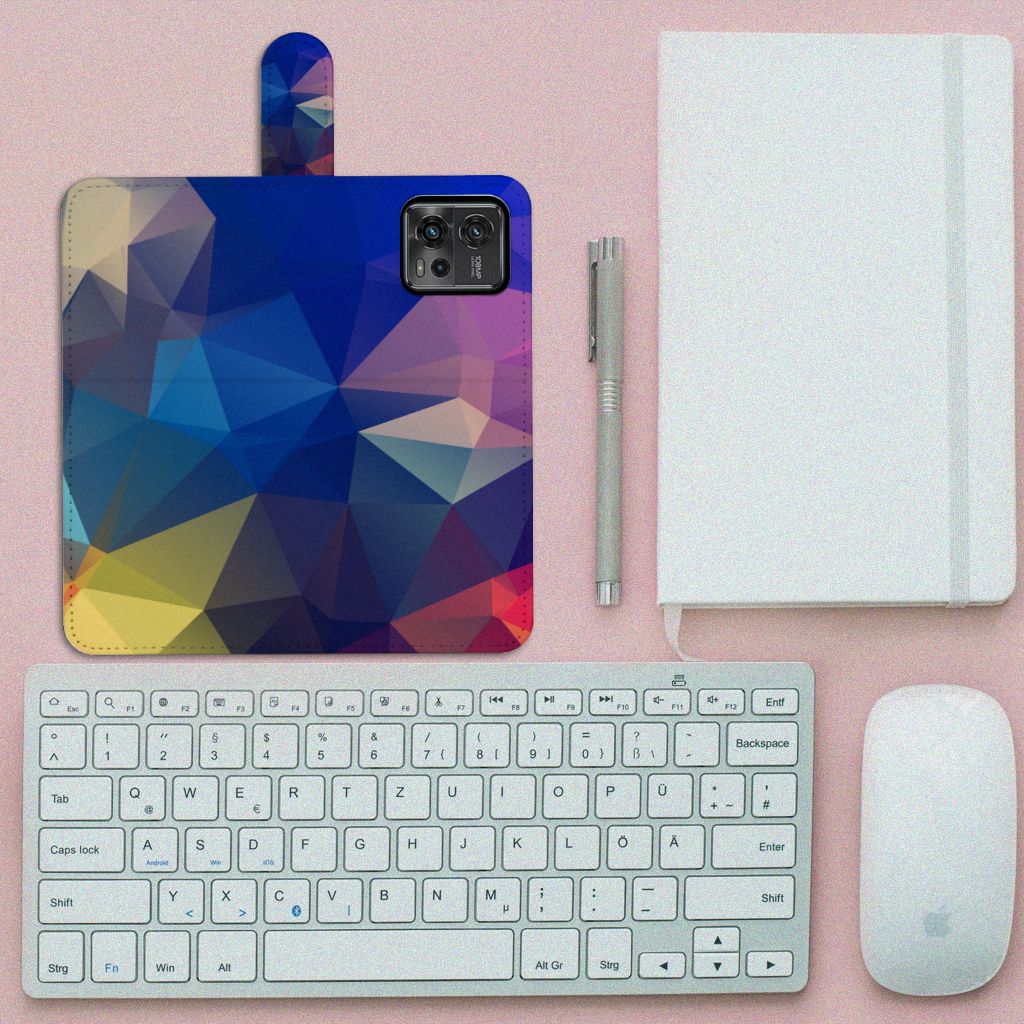 Motorola Moto G72 Book Case Polygon Dark