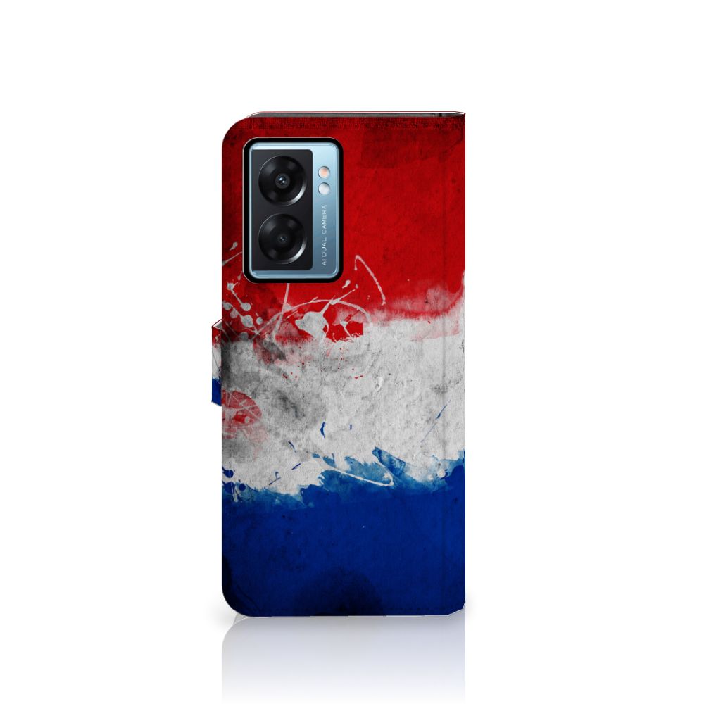 OPPO A77 5G | A57 5G Bookstyle Case Nederland met artistiek ontwerp van de Nederlandse vlag