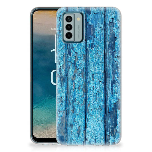 Nokia G22 Bumper Hoesje Wood Blue