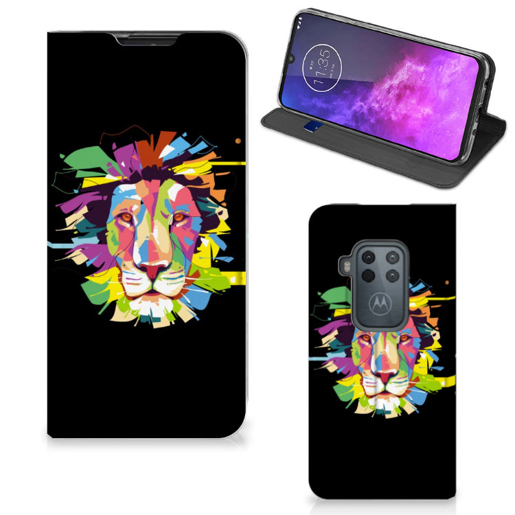 Motorola One Zoom Magnet Case Lion Color