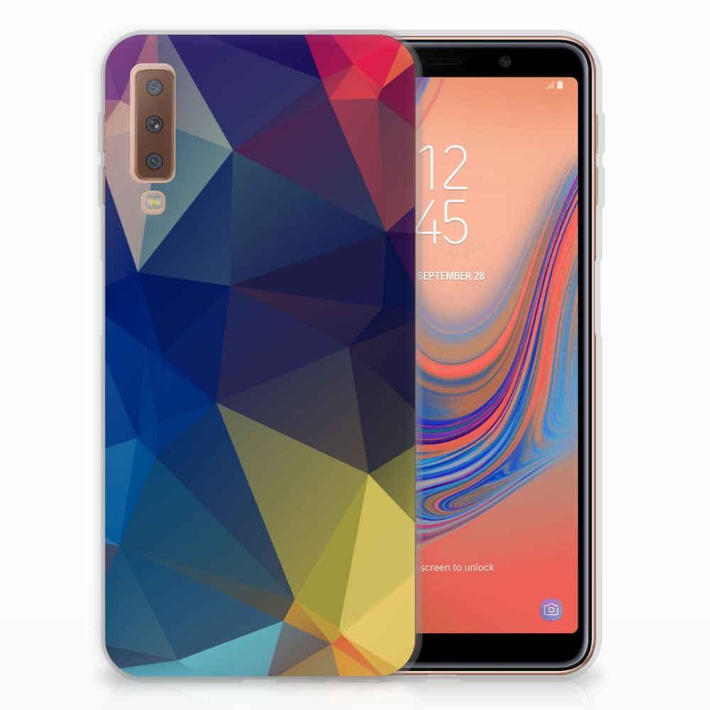 Samsung Galaxy A7 (2018) TPU Hoesje Polygon Dark