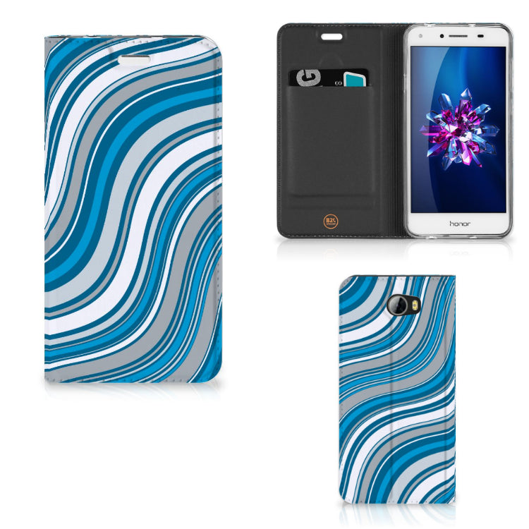 Huawei Y5 2 | Y6 Compact Hoesje met Magneet Waves Blue