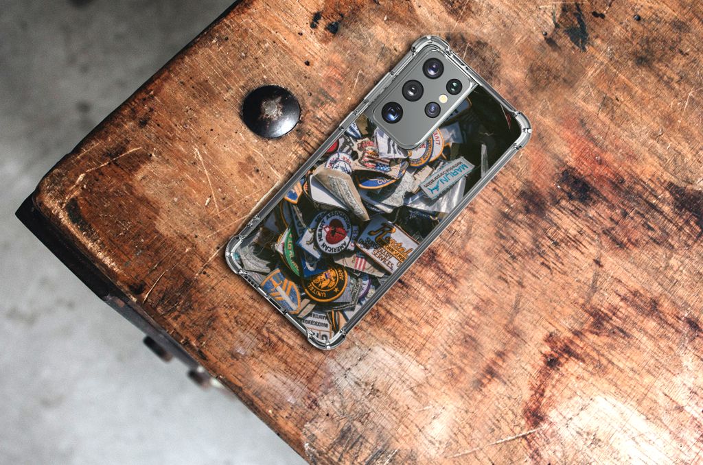 Samsung Galaxy S21 Ultra Anti-shock Hoesje met foto Badges B2C Telecom