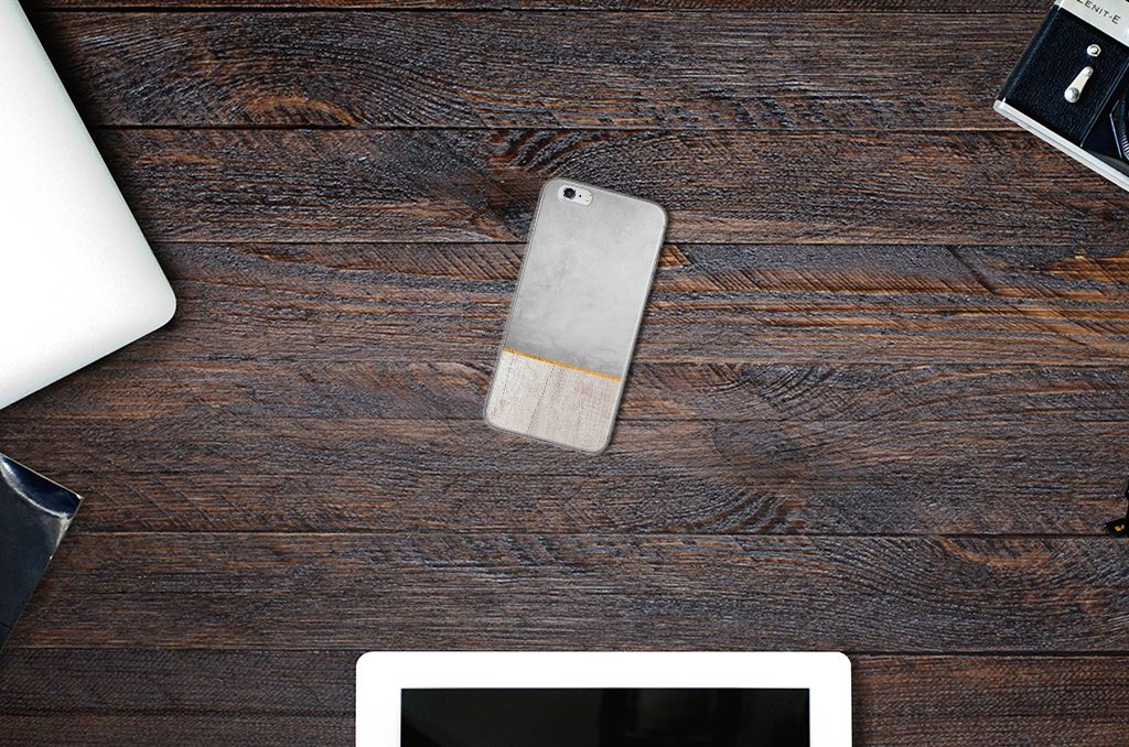 Apple iPhone 6 | 6s Bumper Hoesje Wood Concrete