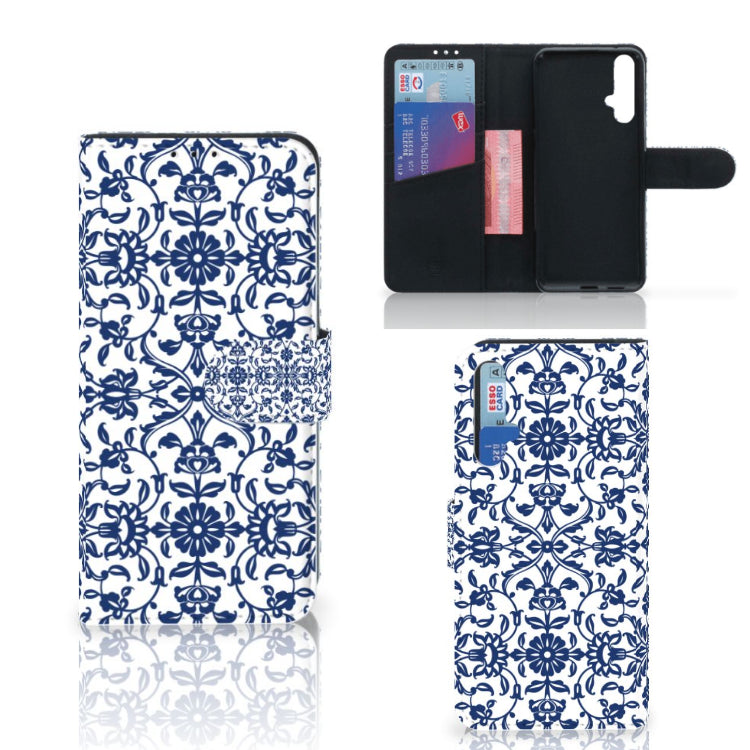 Honor 20 Hoesje Flower Blue