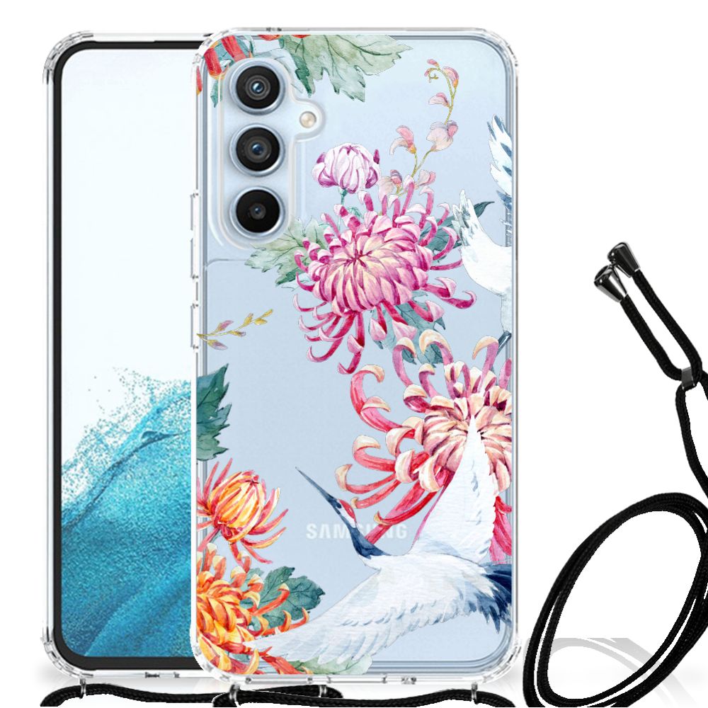 Samsung Galaxy A54 5G Case Anti-shock Bird Flowers