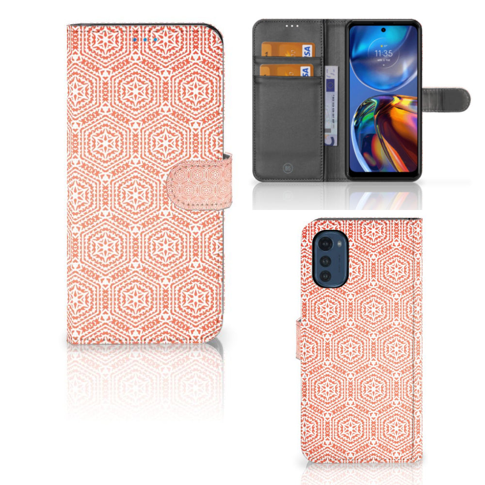 Motorola Moto E32 | Moto E32s Telefoon Hoesje Pattern Orange