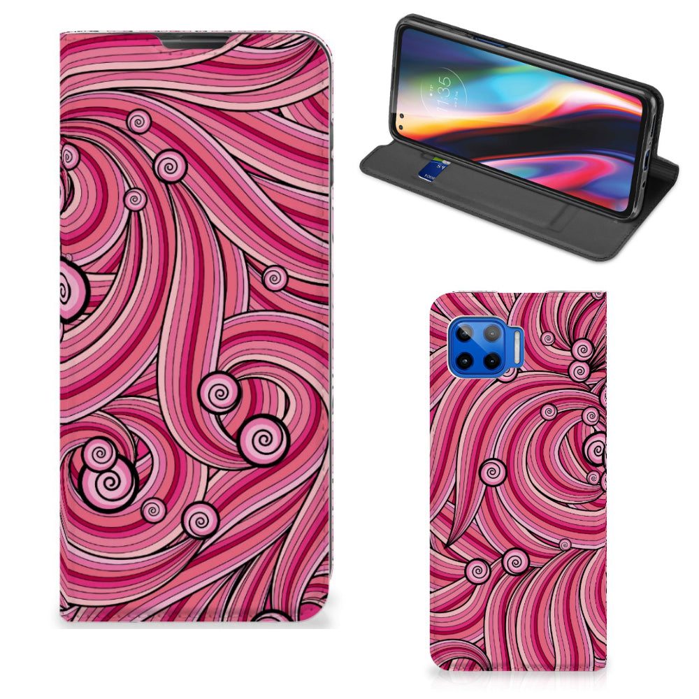 Motorola Moto G 5G Plus Bookcase Swirl Pink