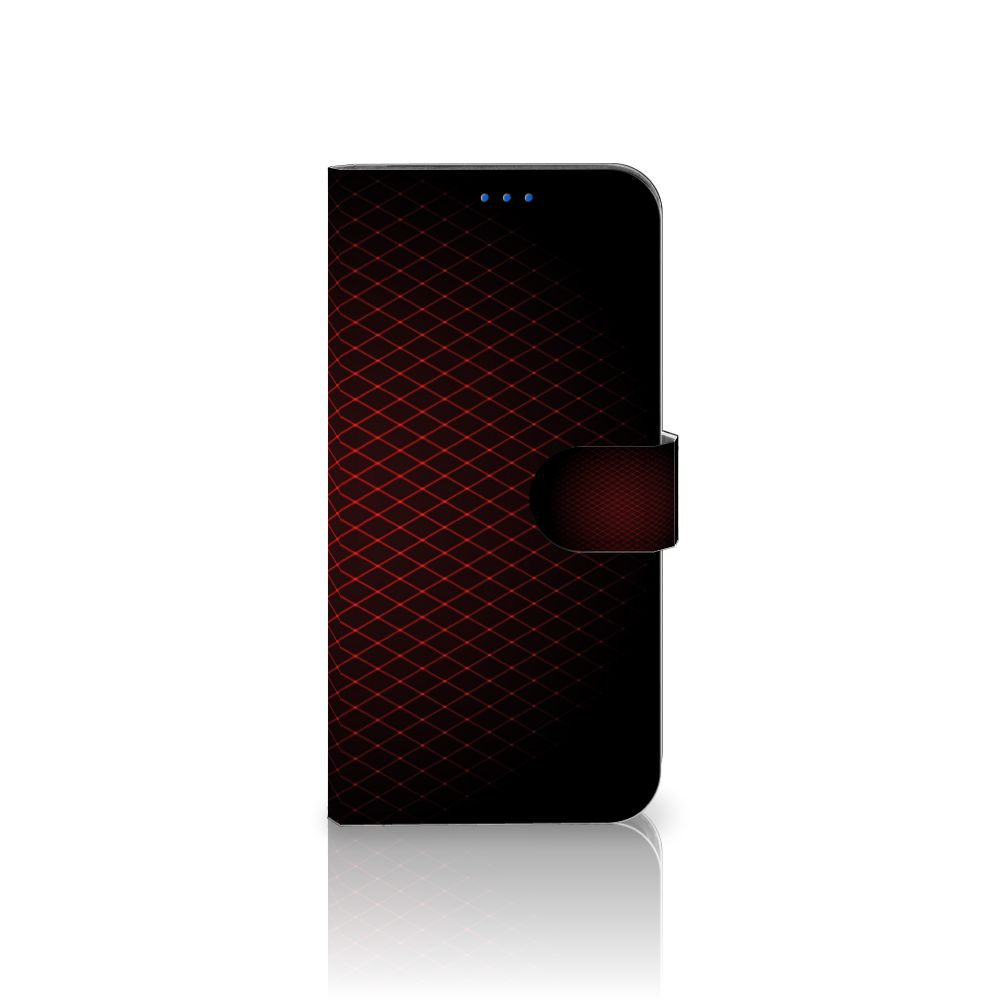 OPPO Reno6 5G Telefoon Hoesje Geruit Rood met strak design en ruimte voor 3 pasjes.