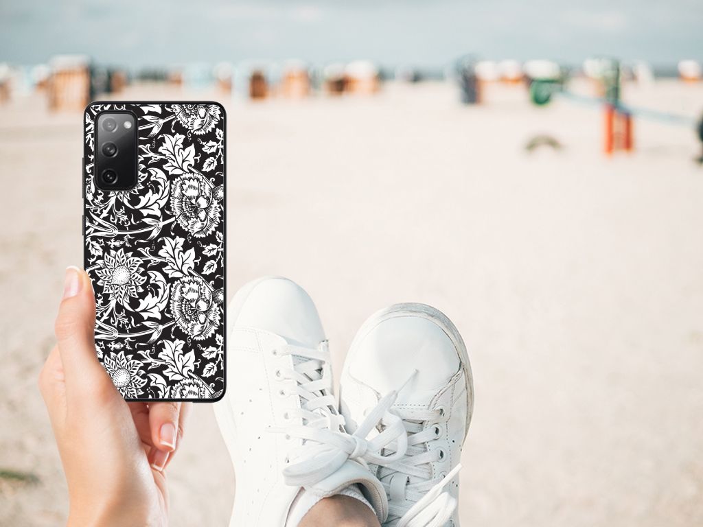 Samsung Galaxy S20 FE Bloemen Hoesje Black Flowers B2C Telecom