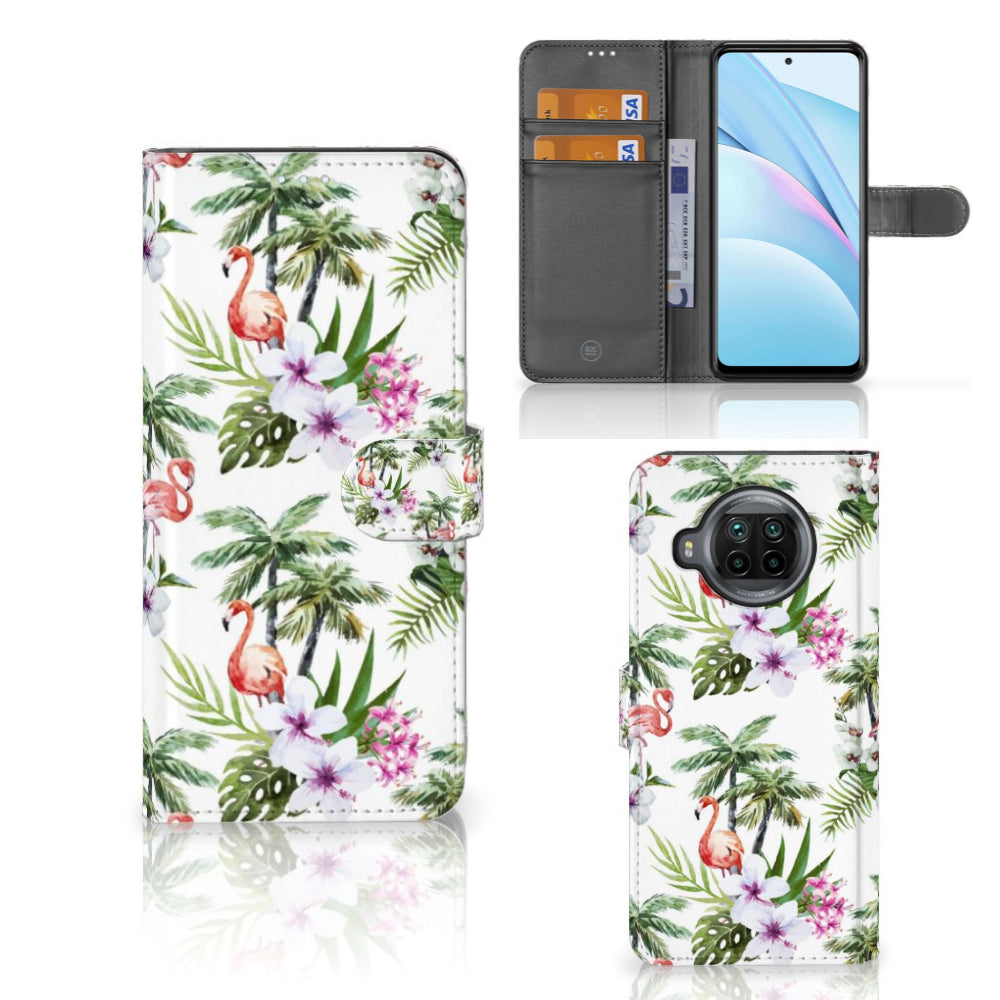 Xiaomi Mi 10T Lite Telefoonhoesje met Pasjes Flamingo Palms