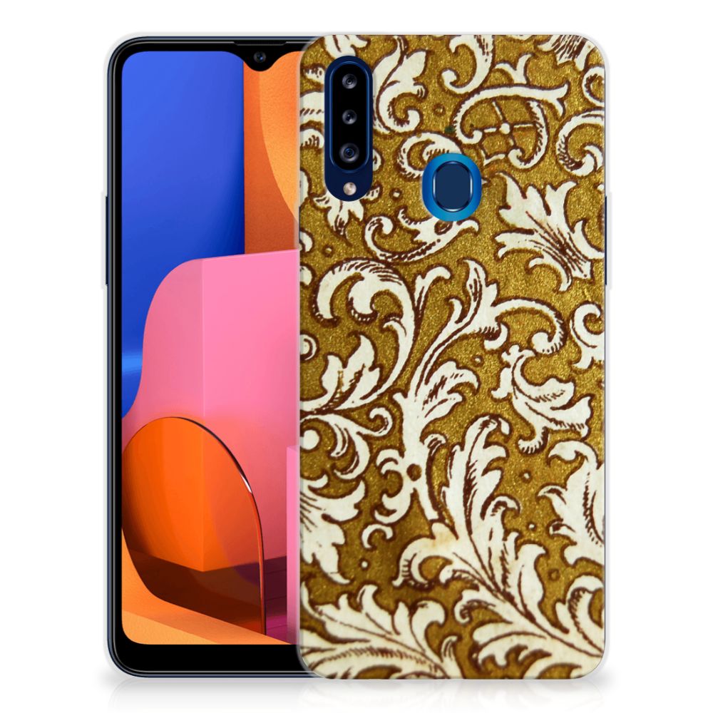 Siliconen Hoesje Samsung Galaxy A20s Barok Goud B2C Telecom