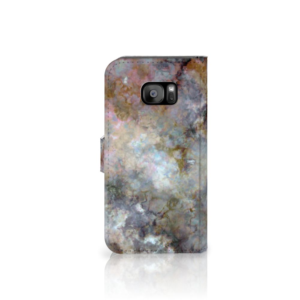 Samsung Galaxy S7 Edge Bookcase Marmer Grijs
