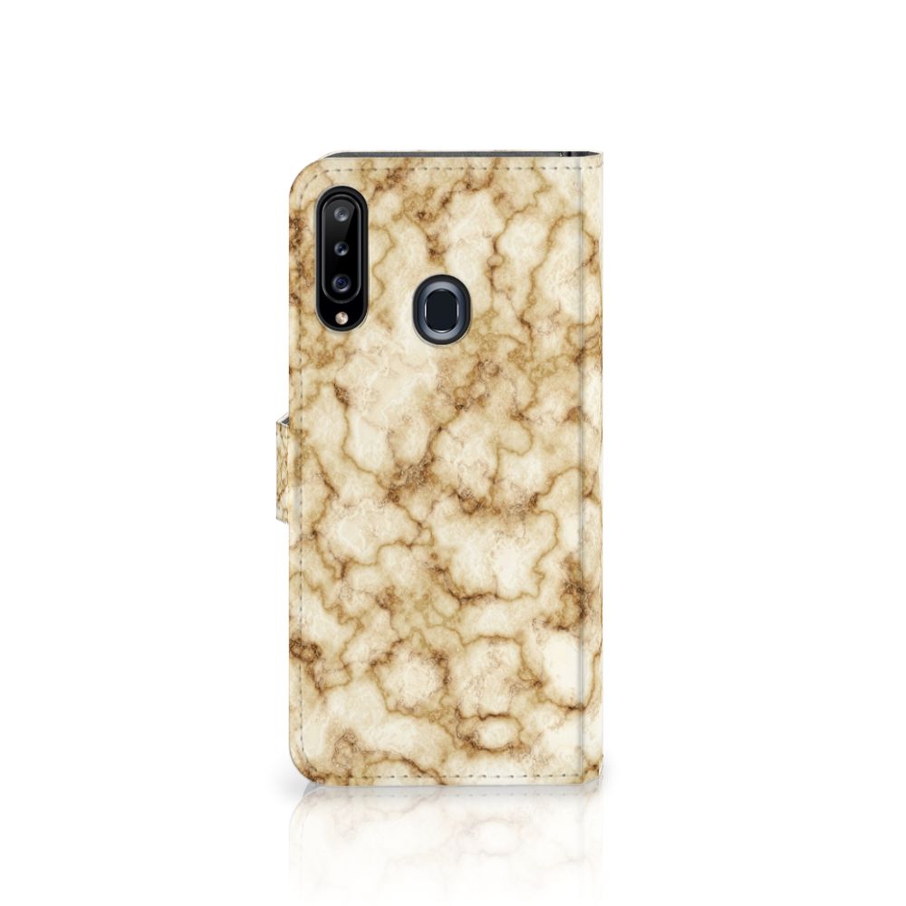 Samsung Galaxy A20s Bookcase Marmer Goud