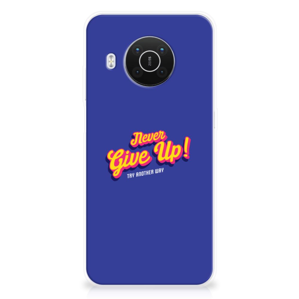 Nokia X10 | X20 Siliconen hoesje met naam Never Give Up