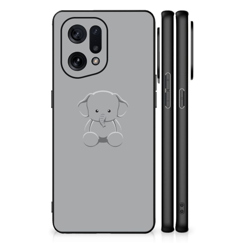 OPPO Find X5 Hoesje Grijs Baby Olifant B2C Telecom