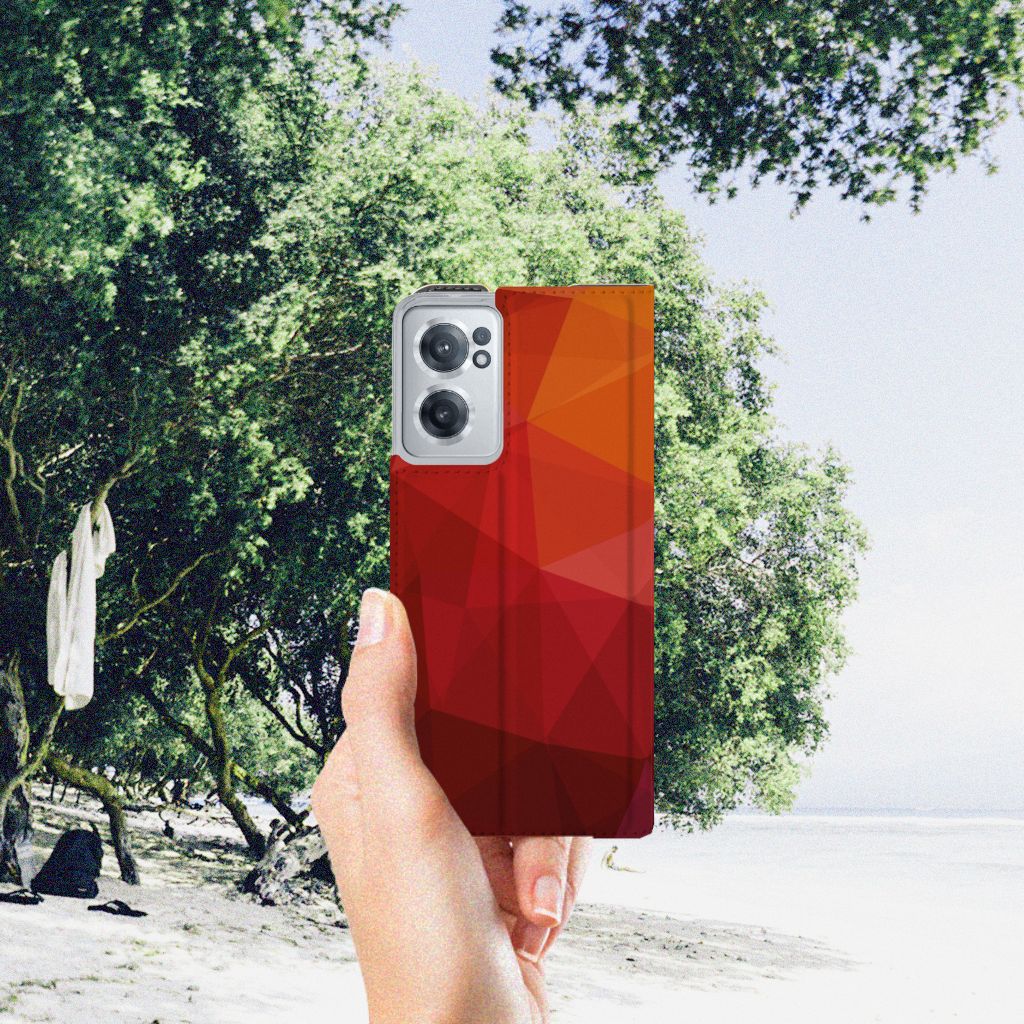 Stand Case voor OnePlus Nord CE 2 5G Polygon Red - B2C Telecom