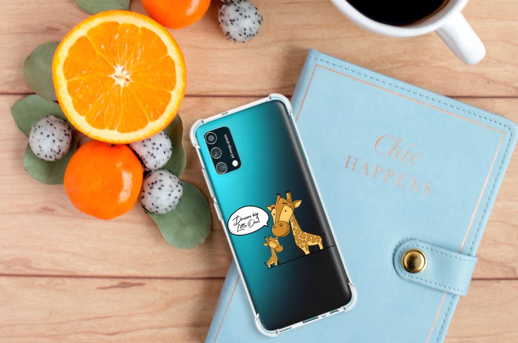Samsung Galaxy M02s | A02s Stevig Bumper Hoesje Giraffe