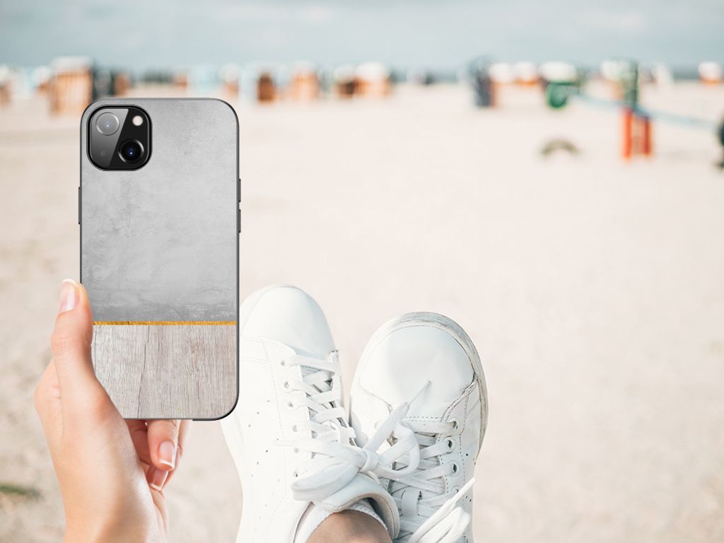 iPhone 14 Plus Houten Print Telefoonhoesje Wood Concrete B2C Telecom