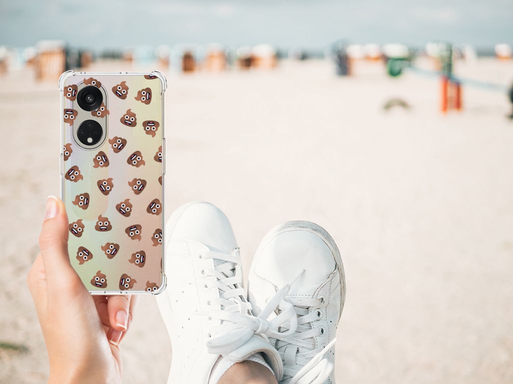 Doorzichtige Silicone Hoesje voor OPPO Reno8 T 5G Poep Emojis B2C Telecom
