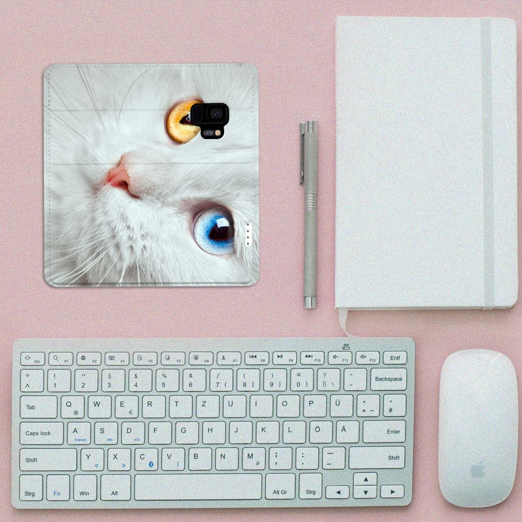 Samsung Galaxy S9 Hoesje maken Witte Kat
