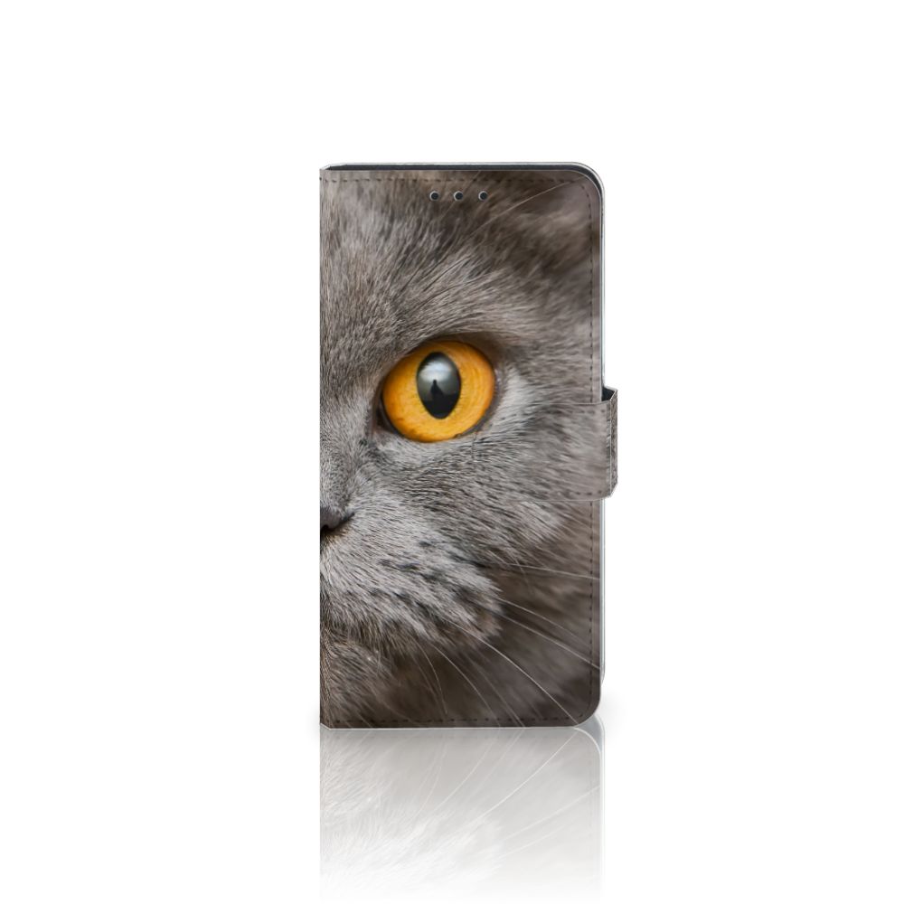 Telefoonhoesje met Pasjes Huawei P40 Britse Korthaar met een indrukwekkend kattenoog