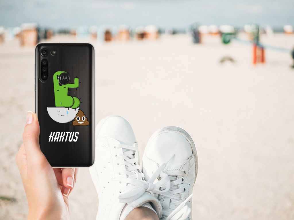 Motorola Moto G8 Power Telefoonhoesje met Naam Cactus Poo B2C Telecom