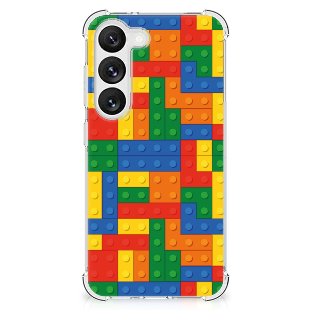 Samsung Galaxy S23 Doorzichtige Silicone Hoesje Blokken B2C Telecom