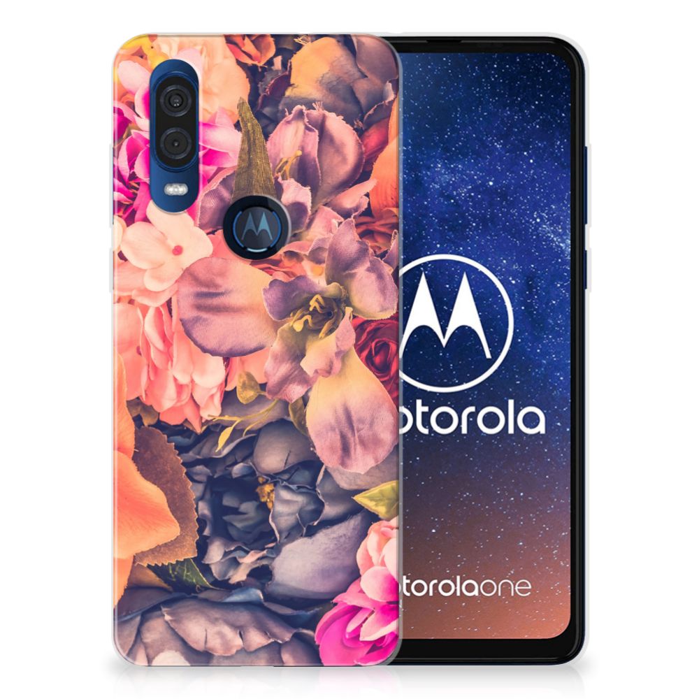 Motorola One Vision TPU Case Bosje Bloemen