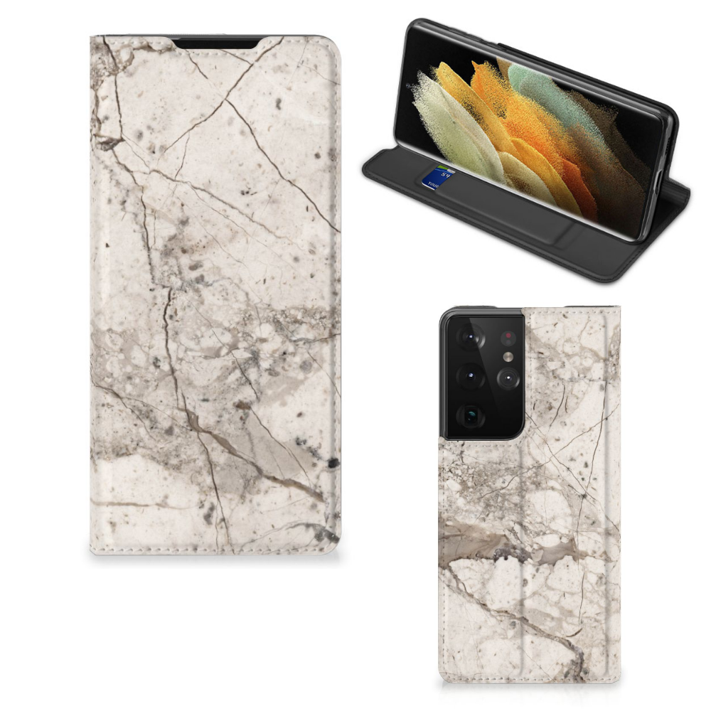 Samsung Galaxy S21 Ultra Standcase Marmer Beige - B2C Telecom