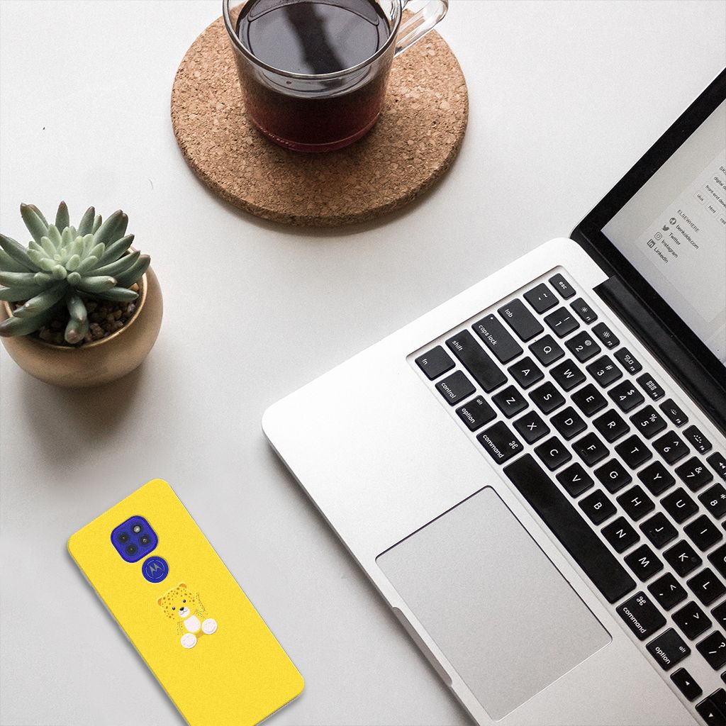 Motorola Moto G9 Play | E7 Plus Telefoonhoesje met Naam Baby Leopard B2C Telecom