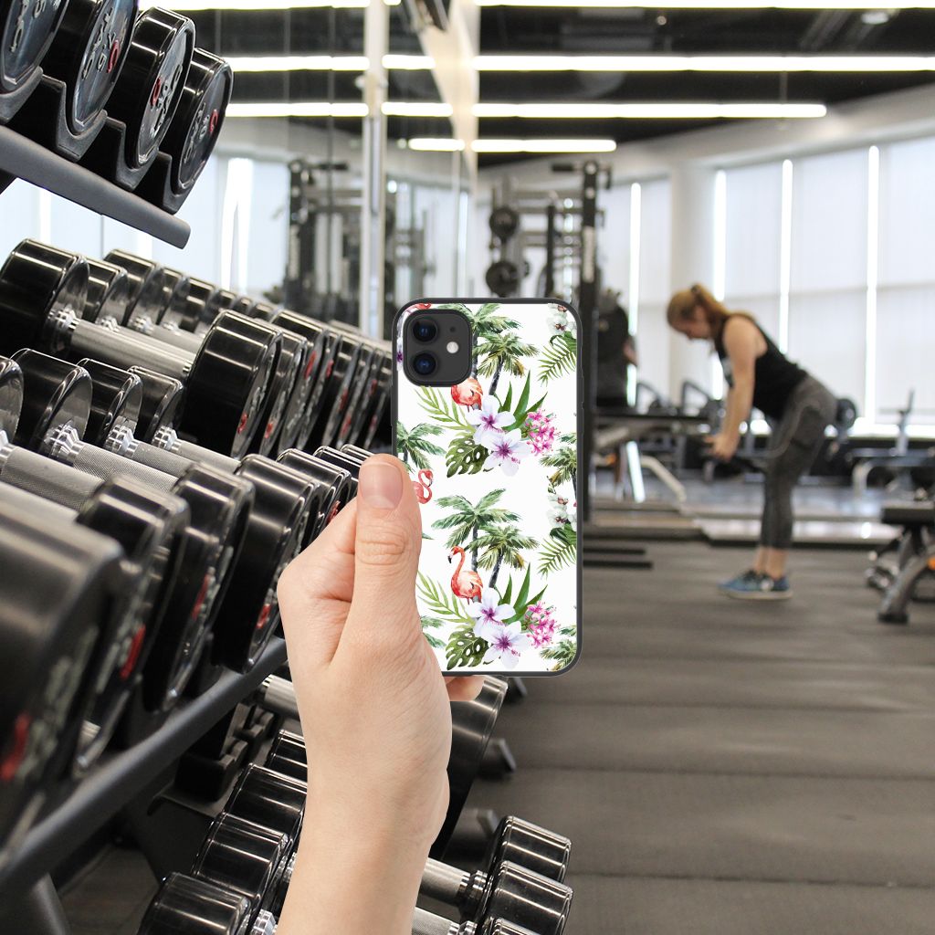 iPhone 11 Dierenprint Telefoonhoesje Flamingo Palms B2C Telecom