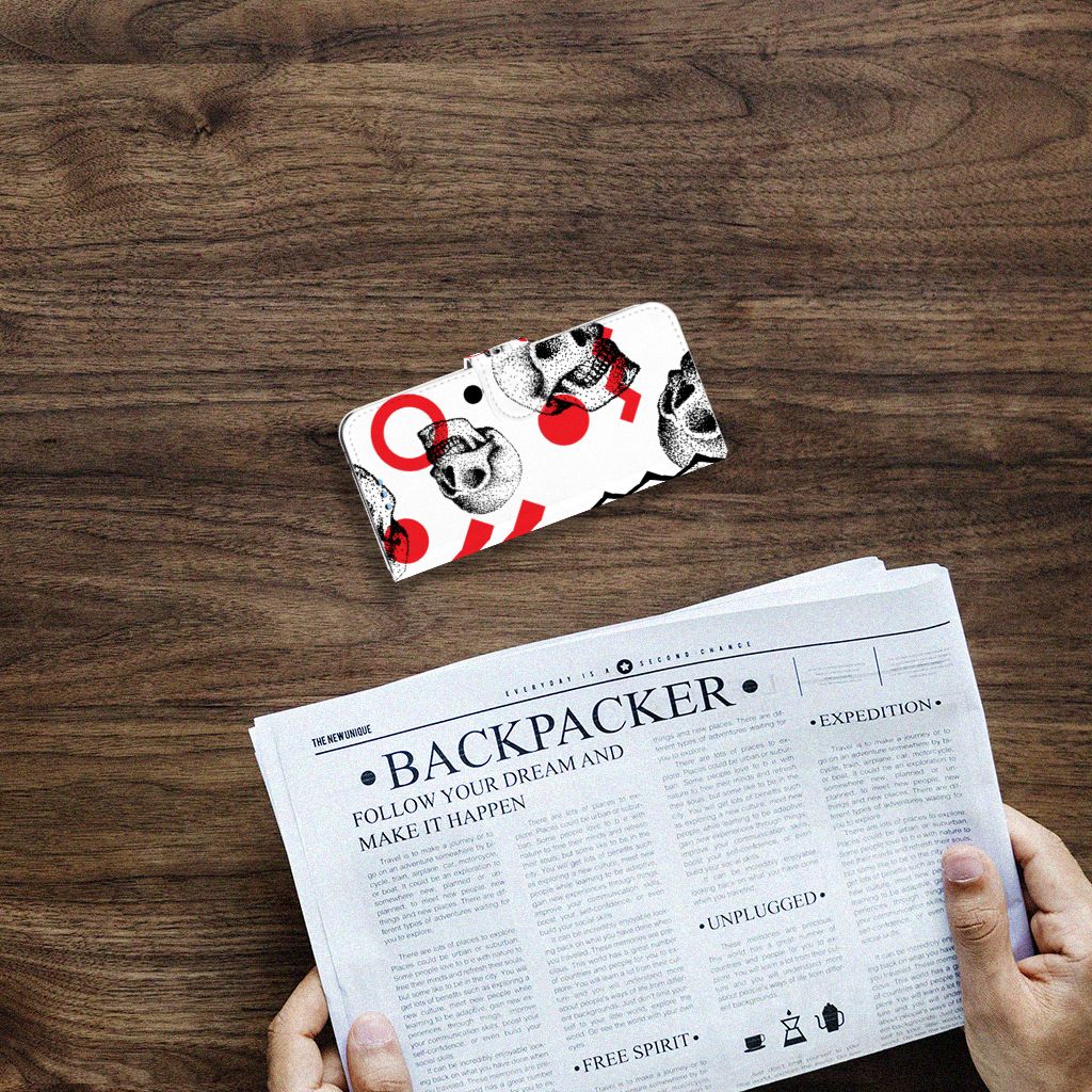 Telefoonhoesje met Naam Samsung Galaxy S9 Skull Red