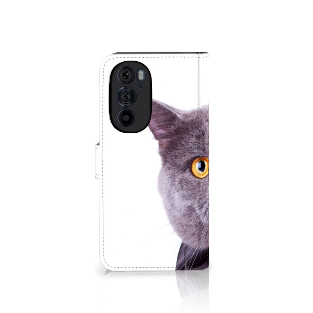 Motorola Edge 30 Pro Telefoonhoesje met Pasjes Kat