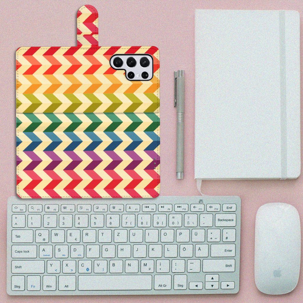 Samsung Galaxy S22 Ultra Telefoon Hoesje Zigzag Multi Color