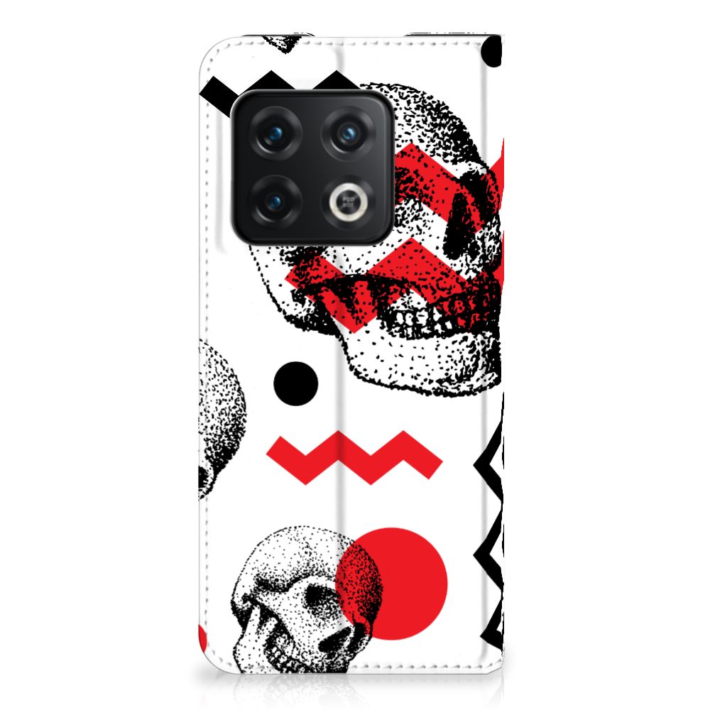 Mobiel BookCase OnePlus 10 Pro Skull Red - B2C Telecom