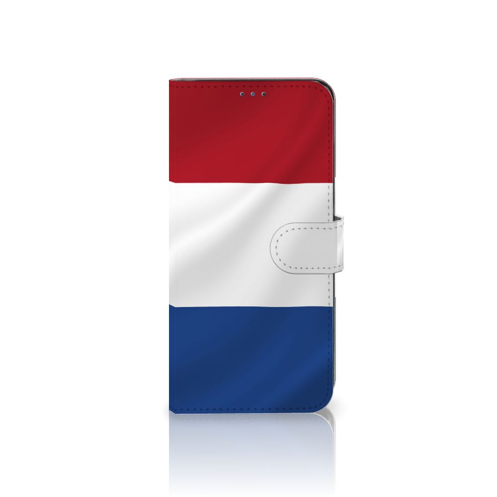 Motorola Moto G22 Bookstyle Case Nederlandse Vlag met artistiek ontwerp van de Nederlandse vlag.