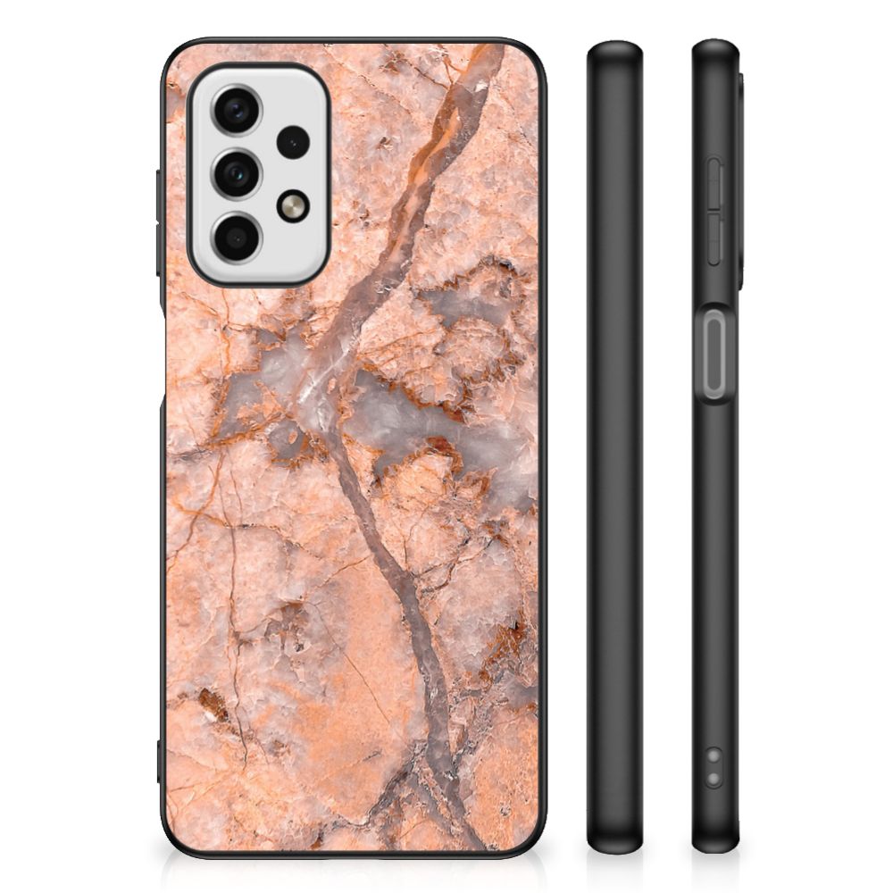 Samsung Galaxy A23 Marmeren Print Telefoonhoesje Marmer Oranje B2C Telecom