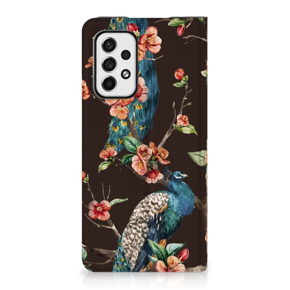 Samsung Galaxy A73 Hoesje maken Pauw met Bloemen - B2C Telecom