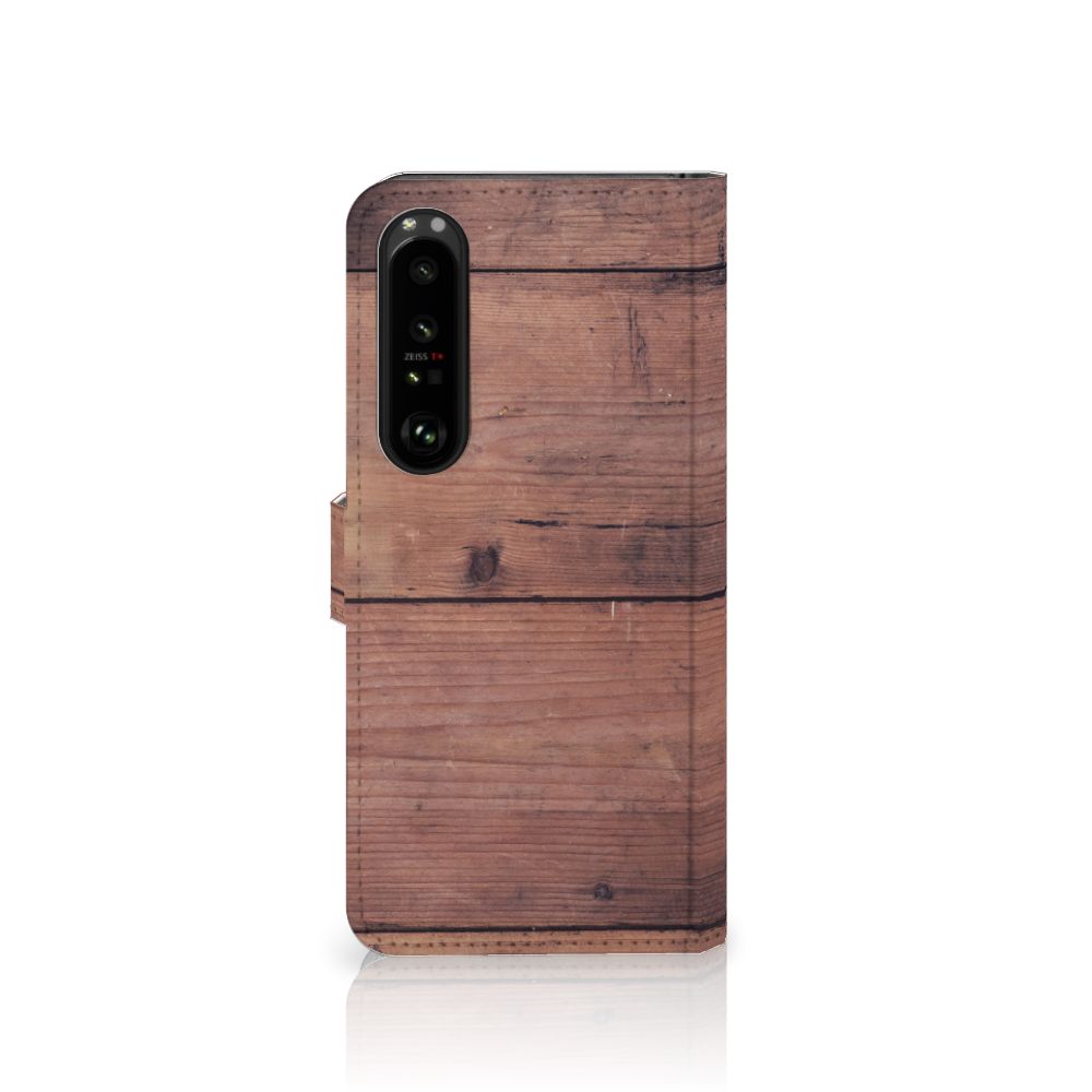 Sony Xperia 1 IV Book Style Case Old Wood