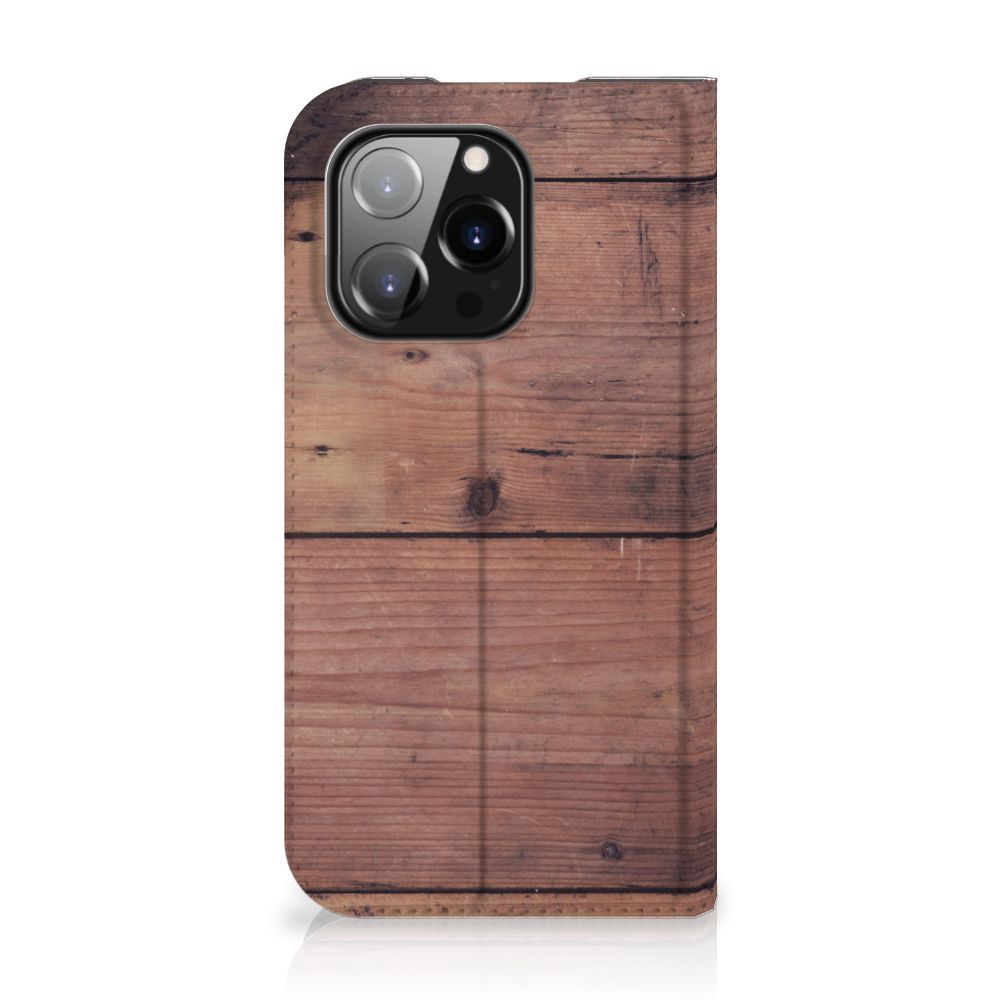 iPhone 14 Pro Book Wallet Case Old Wood - B2C Telecom