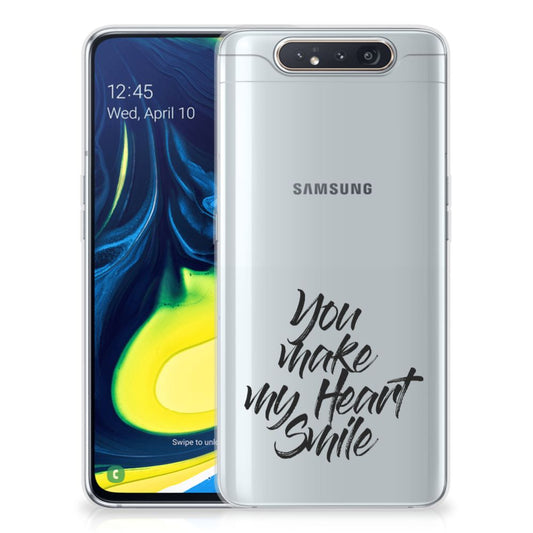 Samsung Galaxy A80 Siliconen hoesje met naam Heart Smile