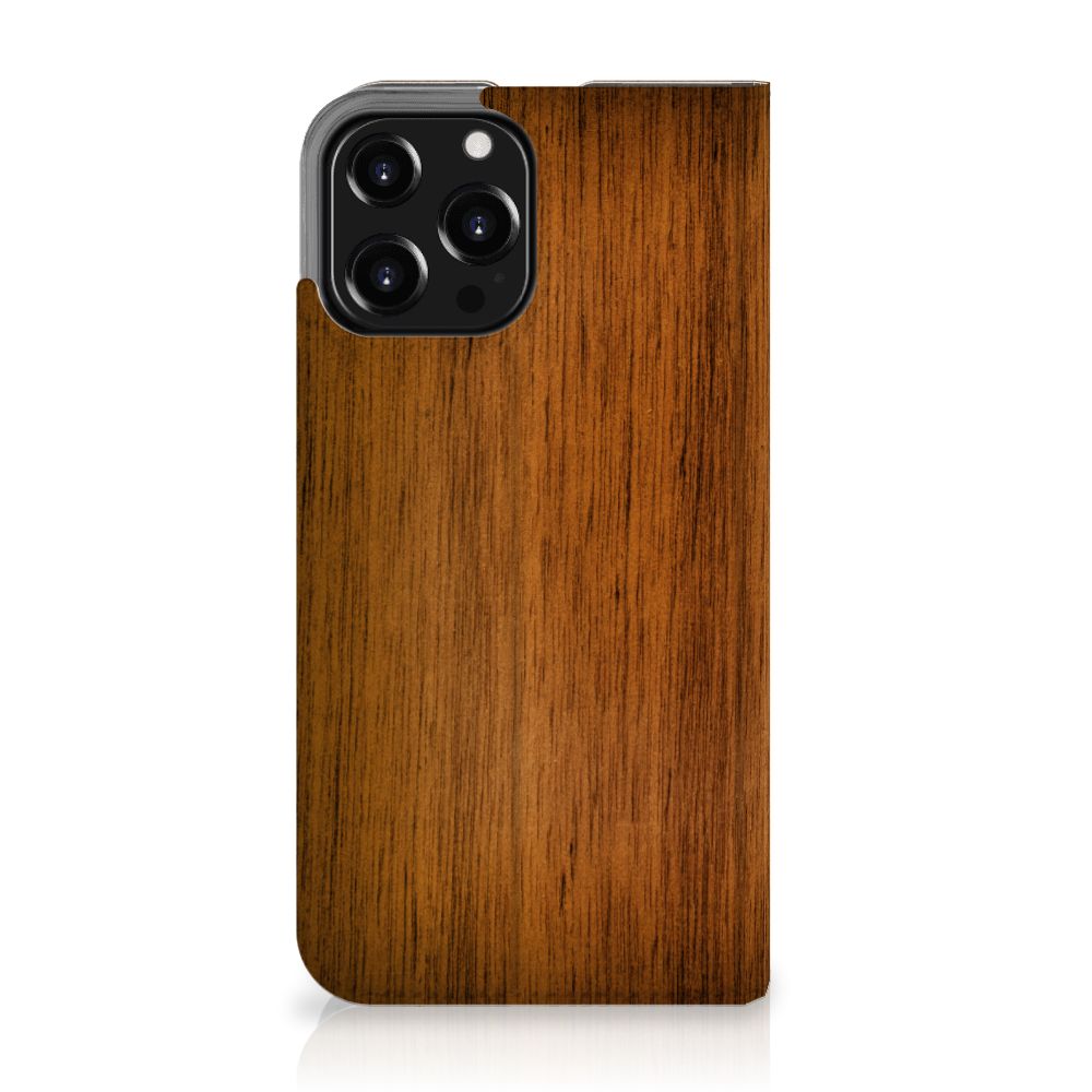 iPhone 13 Pro Max Book Wallet Case Donker Hout - B2C Telecom